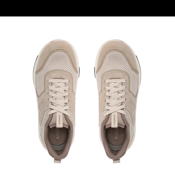 Vionic Women’s Walk Strider Knit Performance Walking Sneaker - Beige - Picture 3 of 9